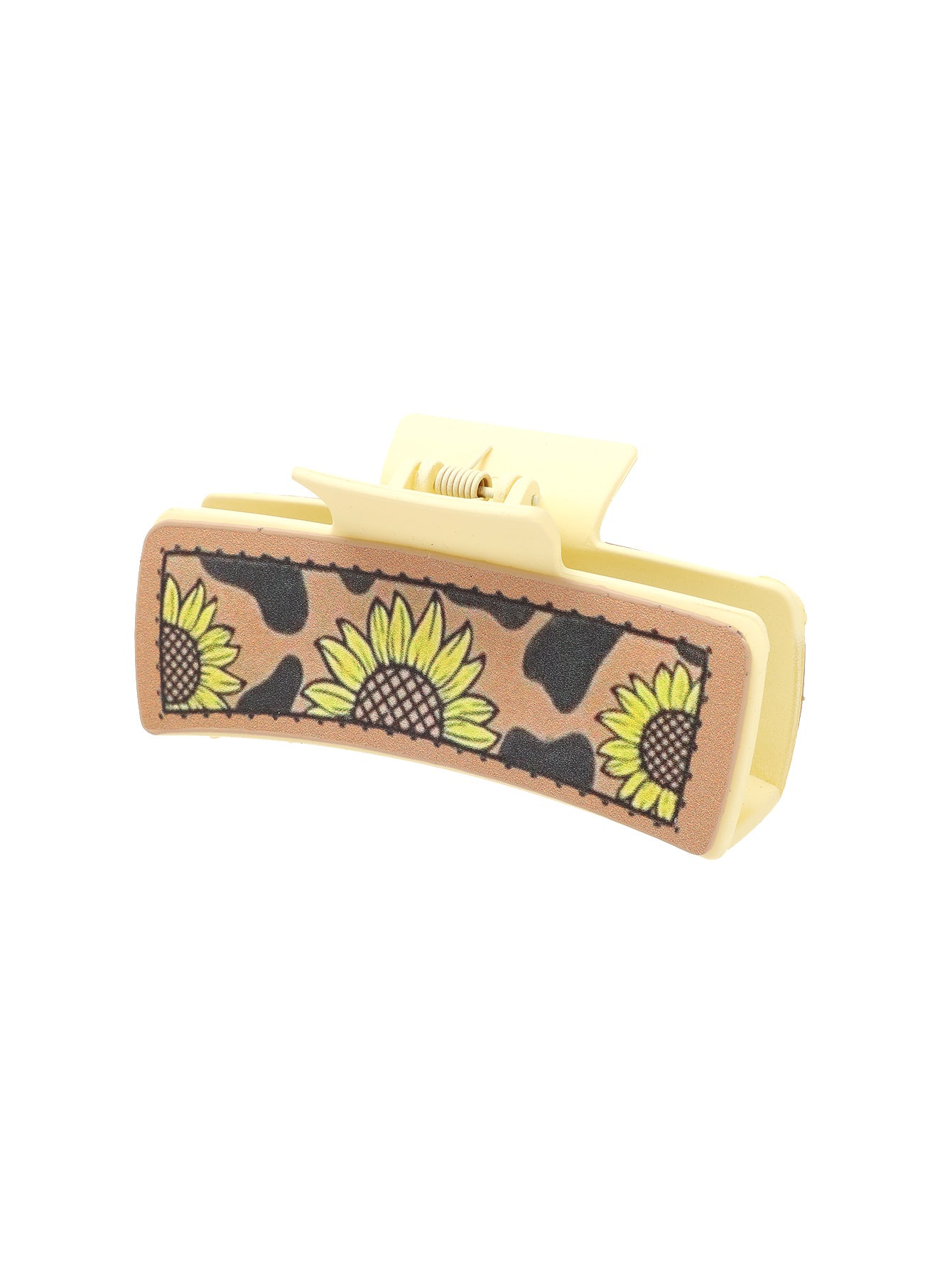 Wholesale Western Wind Sunflower Cow Pattern MAMA Leather Hair Clips